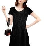 Women Embroidered Fit & Flare Dress with Round Neck