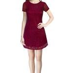 Women Embroidered Fit & Flare Dress with Round Neck