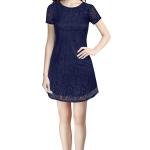 Women Embroidered Fit & Flare Dress with Round Neck