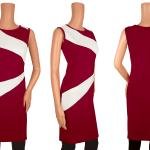 Maroon Wave Colourblock Sheath Dress