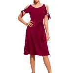Dress-up Women's Knee Length Dress, Fit and Flare Style with Sleeveless Design, Round Neck