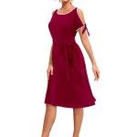 Dress-up Women's Knee Length Dress, Fit and Flare Style with Sleeveless Design, Round Neck