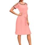 Dress-up Women's Knee Length Dress, Fit and Flare Style with Sleeveless Design, Round Neck