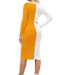 Dress-up Women's Knee Length Dress, Bodycon Fit with Round Neck, Full Sleeves Design