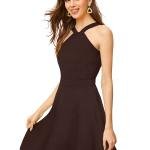 Scarlet Elegance Halter Skater Dress