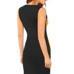 Women’s Black & Mustard Colour Block Body-con Dress