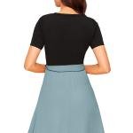 Women's Knitting strachable Solid Round Neck Cap Sleeve Dresses