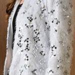 Fur Sequins Shrug Style Jacket