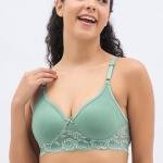 Women Lightly Non Padded Lace Bra | Soft Cotton Blend Non-Wired Bra | Comfortable Daily Wear Bra for Women & Girls