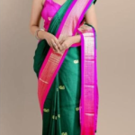 Cotton Silk Pai Thani Border Saree with Contras Blouse ,Zari Border