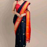 Cotton Silk Pai Thani Border Saree with Contras Blouse ,Zari Border