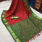 Cotton Silk Pai Thani Border Saree with Contras Blouse ,Zari Border