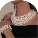 Dhirish International Elegant Pearl Jewelry Combo Set