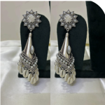 White German Silver Oxidized Earrings for Women