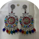 White German Silver Oxidized Earrings