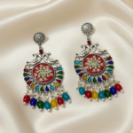 White German Silver Oxidized Earrings