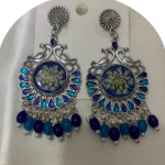 White German Silver Oxidized Earrings