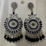 White German Silver Oxidized Earrings