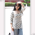 Cotton Short Kurti With Back Dori
