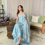 Rayon Printed Kurti With Pant And Dupatta Sets