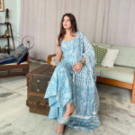 Rayon Printed Kurti With Pant And Dupatta Sets