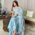 Rayon Printed Kurti With Pant And Dupatta Sets
