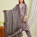 Cotton 60-60 Kurti With Pant And Dupatta sets