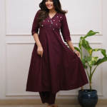 Rayon Embroidery Gown With Pant