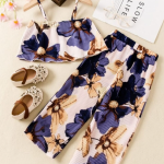 ER Life Style Girls Halter Neck 2 Piece Crop Top and Printed Palazzo