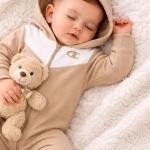 Baby romper with hoody