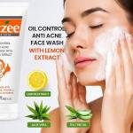 Aczee Clear Skin Face Wash – Oil Control & Anti-Acne with Lemon Extract, Tea Tree Oil, Vitamin E, Aloe Vera & Glycerine