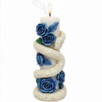 Decorative Blue Rose Snake Design Pillar Candle( pack of 2)