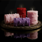 Candle story's Decorative Heart Shape Pillar (pack of 4)