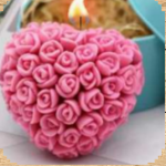 Rose Heart Candle (pack of 1)