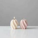 twisted Sculptural Soy Wax Candle for Home Decor Aesthetic Handmade Candle (Pack Of 2 )