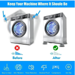 Anti Vibration Pads for Washing Machine, Fridge, Dryer with Suction Cup, Noise Cancellation, Gray, 4 Pack