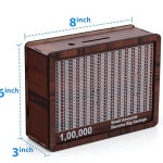 Wooden Money Box with Savings Tracker, 1 Lakh Goal Piggy Bank for Kids & Adults, Cash Collection Bank