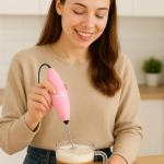Rechargeable Milk Frothier, Electric Handheld Coffee Whisk