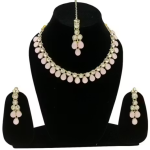 Jewelry Set for women Girl Necklace Set Plated with Pink Toned White Necklace Long Earrings