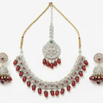 Jewelry Set for women Girl Necklace Set Plated with Mehroom Toned White Necklace