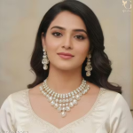 Silver AD Studded Bridal Necklace Set for Women & Girls | Fashion Jewelry, Earrings & Maang Tikka