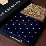 Banarasi Satin Silk Saree Small buti embroidery saree