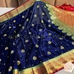 Banarasi Satin Silk Saree Small buti embroidery saree