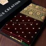 Banarasi Satin Silk Saree Small buti embroidery saree