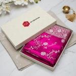 Banarasi Satin Silk Saree Small buti embroidery saree