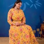 Sunshine Rose Printed Anarkali Gown