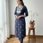 D 79 💙 Bella Boutiques – Newly Launched Khadi Cotton Chikankari Kurti Set 💙