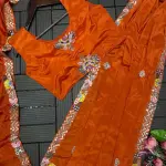 D 32 Rust Orange Festive Saree