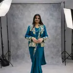 D 47 ❤️ Rani Pink Embroidered Jacket Saree