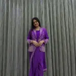 D 60 💙 Teal Blue Saree with Embroidered Jacket